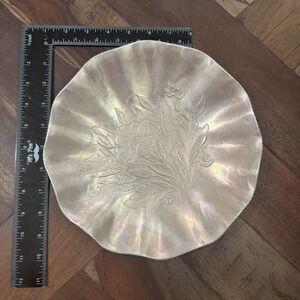 Vintage‎ Everlast Hand Forged Bowl 9.375"  Scalloped Floral Serving Bowl Decor